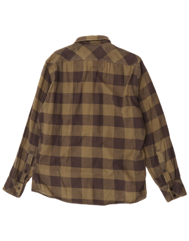 Hugo Boss Herre Regular Fit Flanellskjorte Stor Khaki Gingham Bomuld