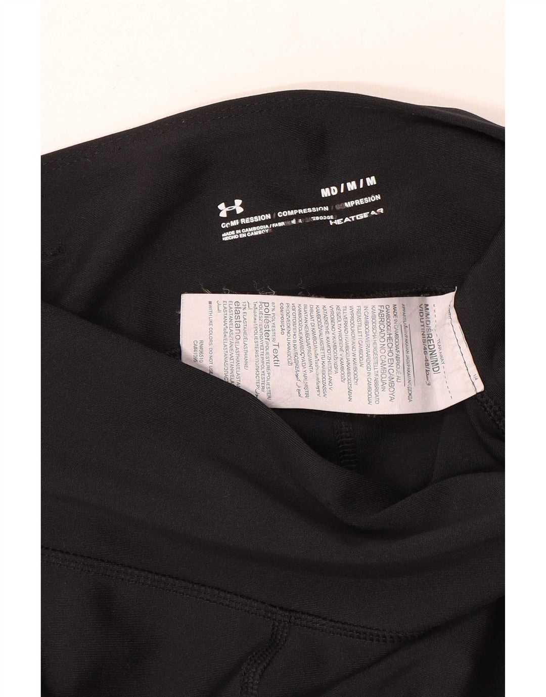 Under Armour Womens Heat Gear Crop Leggings UK 14 Medium Black Polyester