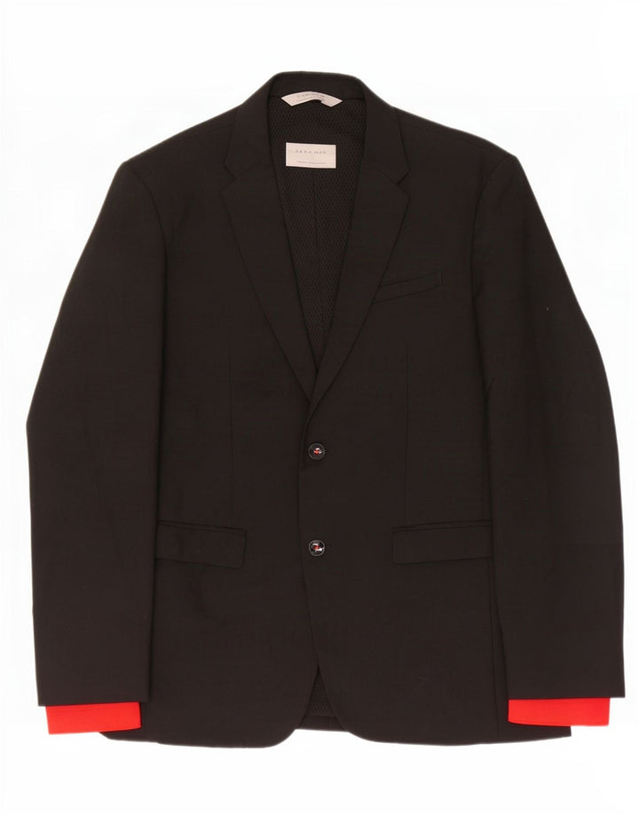 Zara Herre 2-knaps blazerjakke IT 50 Stor Sort Polyester