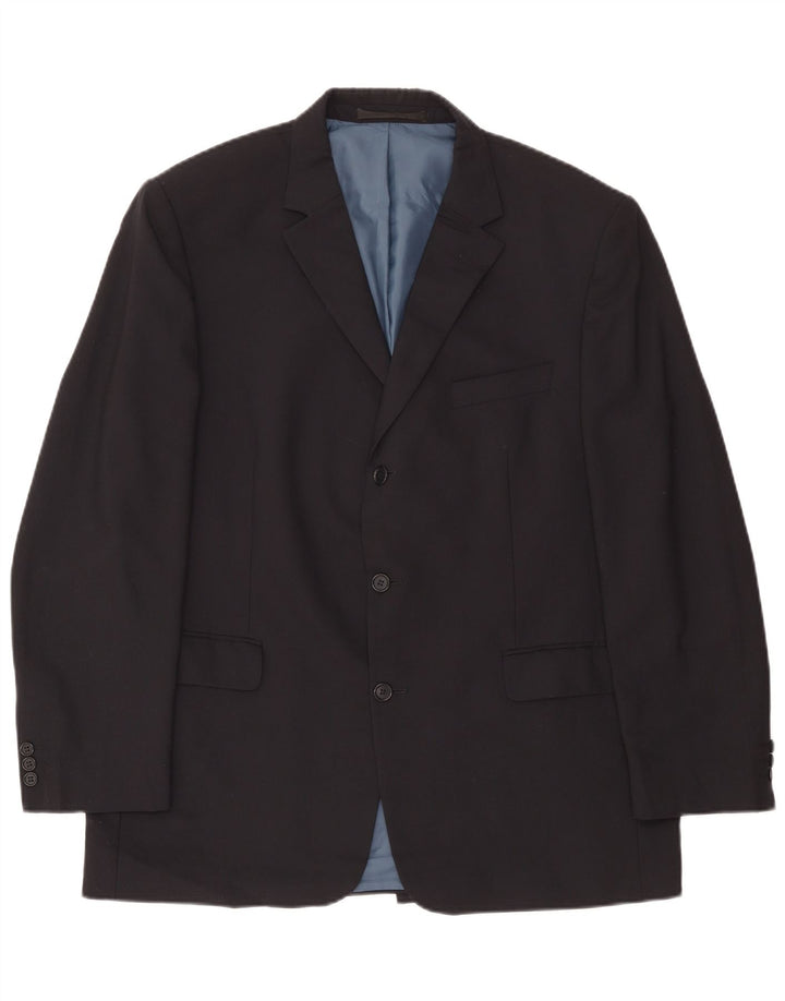 Marks & Spencer Herre 3-knaps blazerjakke UK 44 XL marineblå polyester