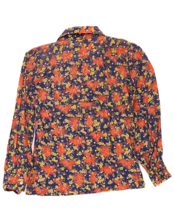 Vintage dameskjorte bluse IT 42 Medium Multicolored Floral
