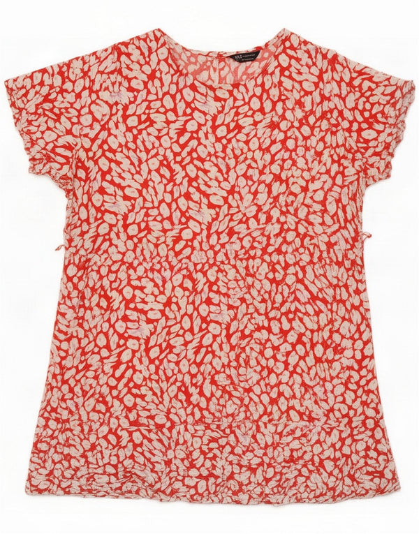 Marks & Spencer Womens Tiered Dress UK 18 XL Red Spotted Viscose