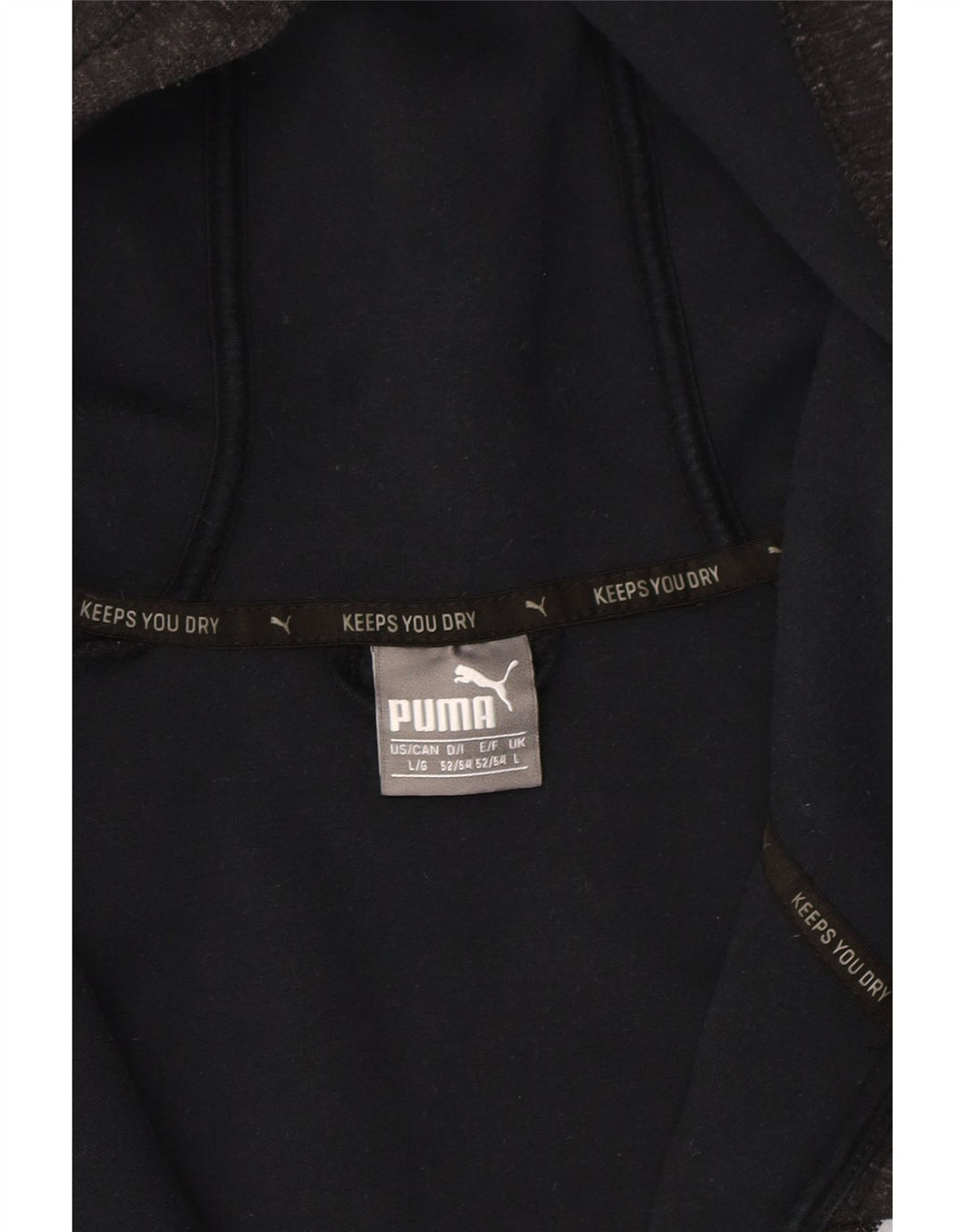 PUMA Mens Zip Hoodie Sweater Large Grey Colourblock Cotton
