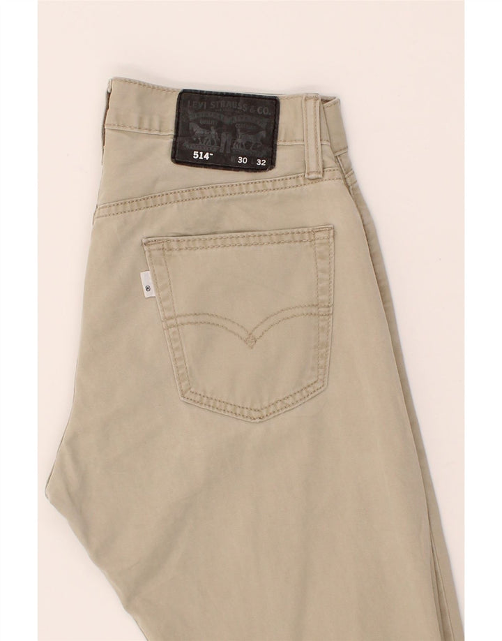 LEVI'S Herre 514 Straight Jeans W30 L32 Beige Bomuld