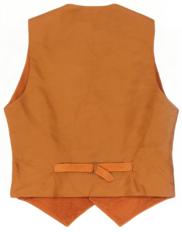 Vintage dame ruskind vest UK 12 medium beige læder