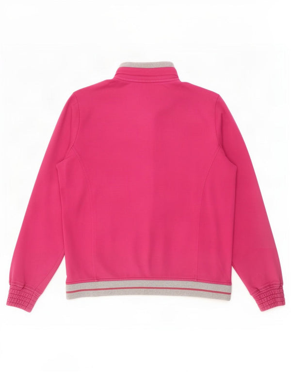 Champion Womens træningsdragt Topjakke UK 12 Medium Pink Colourblock Bomuld