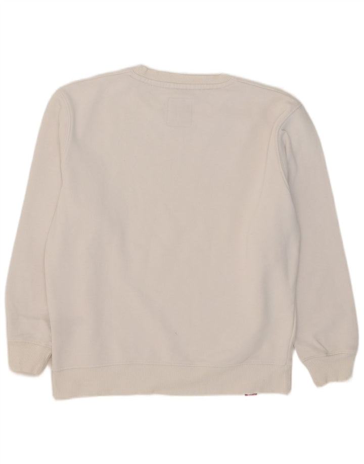 Alpha Industries Herre grafisk sweatshirt Jumper Medium Hvid Bomuld