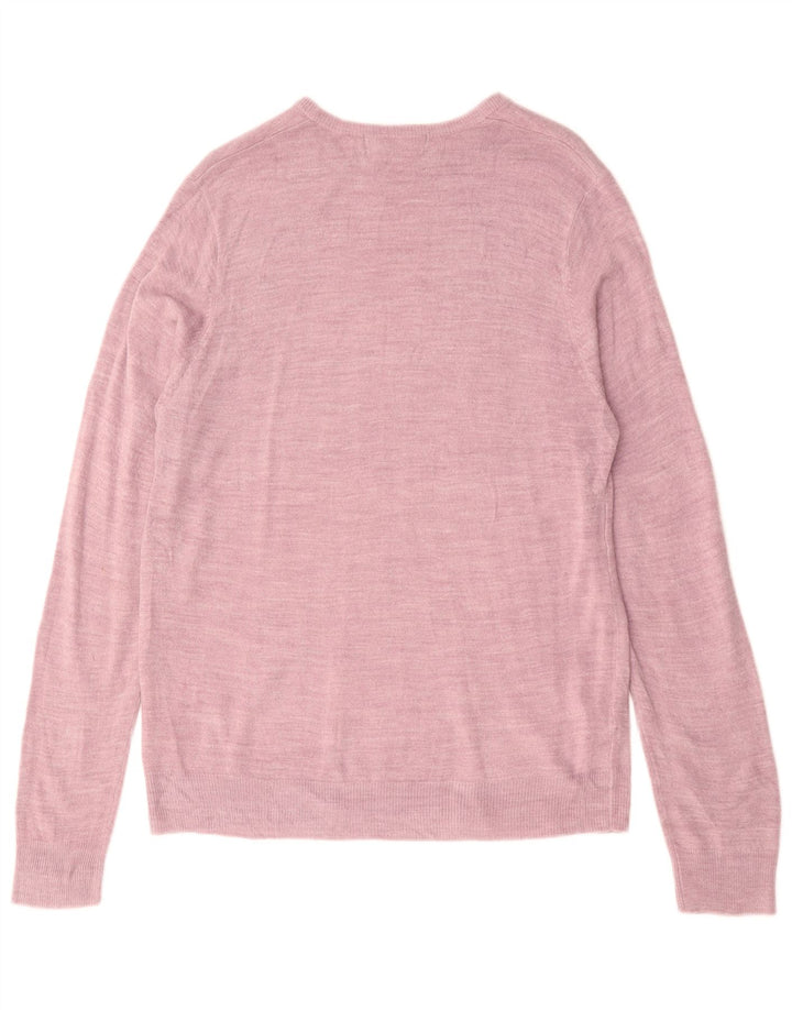 MARKS & SPENCER Herre Boat Neck Jumper Sweater Medium Pink Akryl