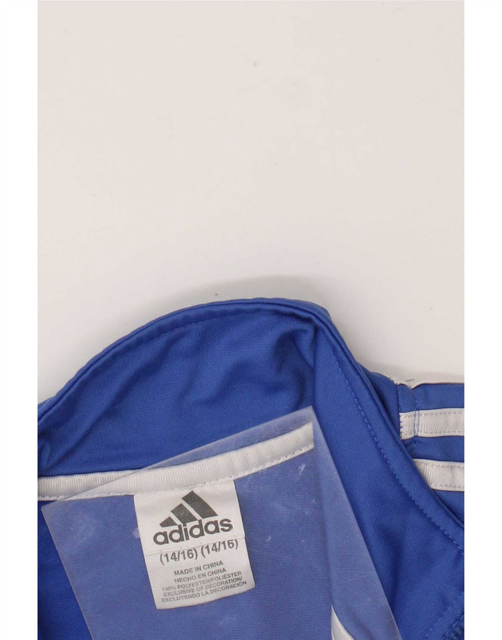 Adidas Grafisk træningsdragt-topjakke til drenge 14-15 år Large Blue Polyester
