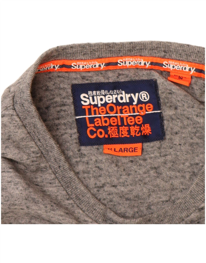 Superdry Herre Top Langærmet XL Grå Flecked Bomuld