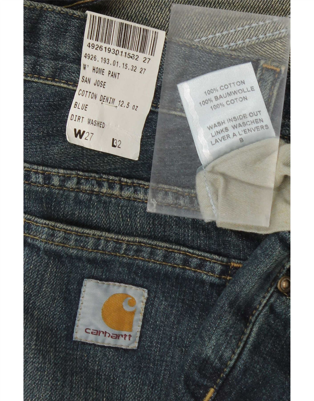 Carhartt Dame Bootcut Jeans W27 L32 Blå Bomuld