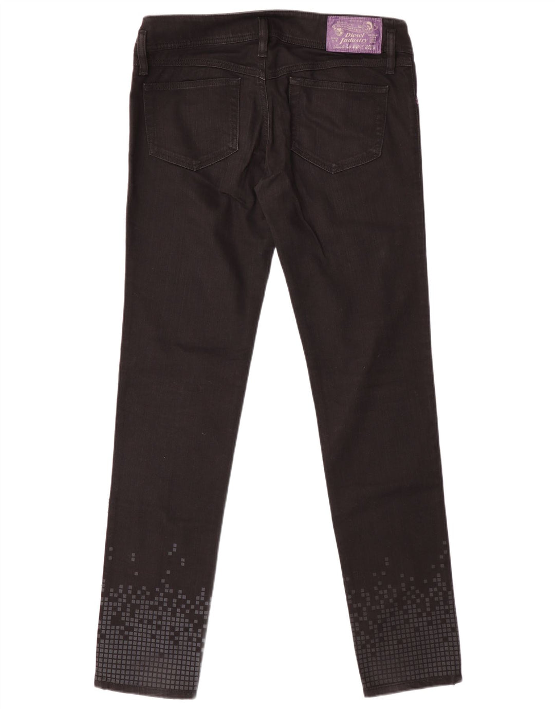 Diesel Dame Matic Slim Jeans W31 L34 Sort Geometrisk Bomuld