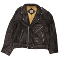 CLASSIC Herre Læder Biker Jacket UK 42 XL Sort