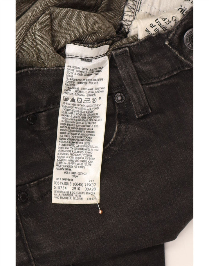 LEVI'S Dame 519 Slim Jeans W29 L32 Grå Bomuld
