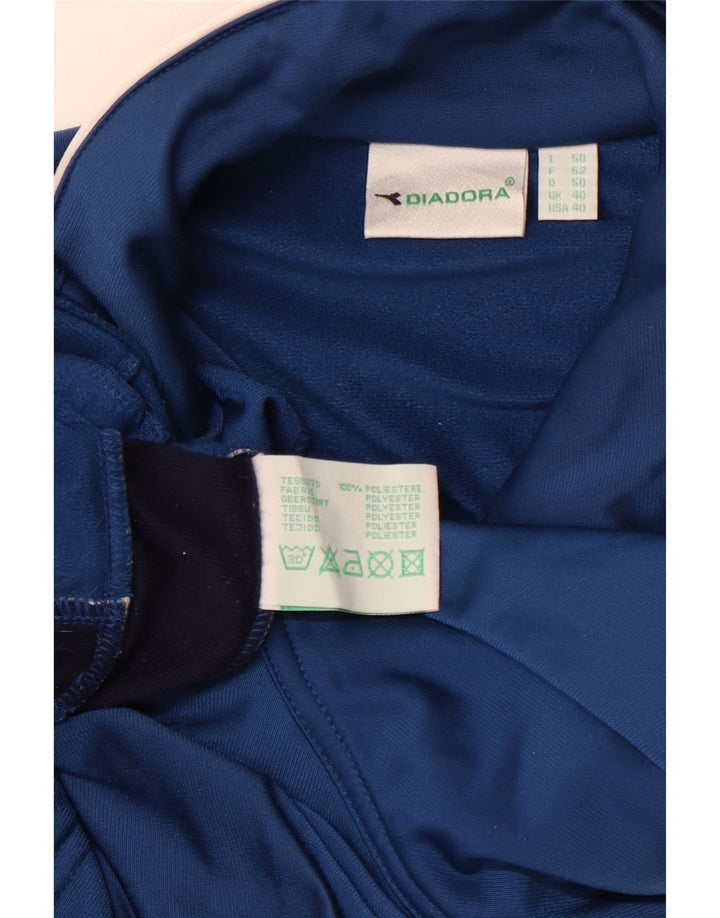 DIADORA Træningsdragt til mænd Topjakke UK 40 Large Blue Colourblock Polyester