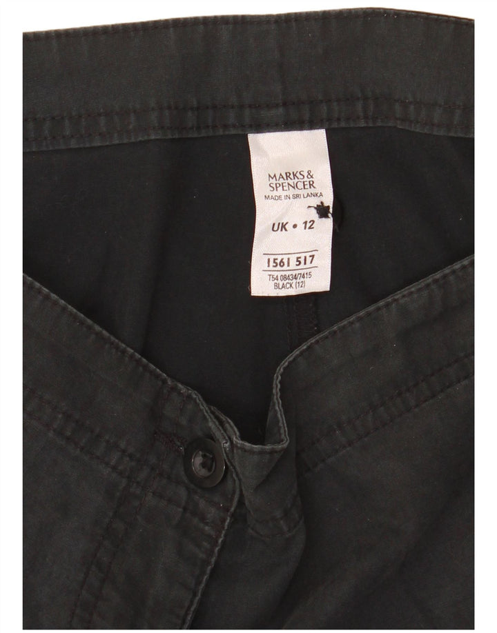 Marks & Spencer Chino Shorts til kvinder UK 12 Medium W32 Sort Bomuld