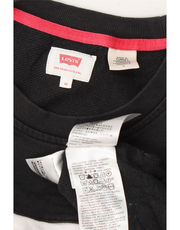 Levi's Herre grafisk sweatshirt Jumper Medium Sort Colourblock Bomuld