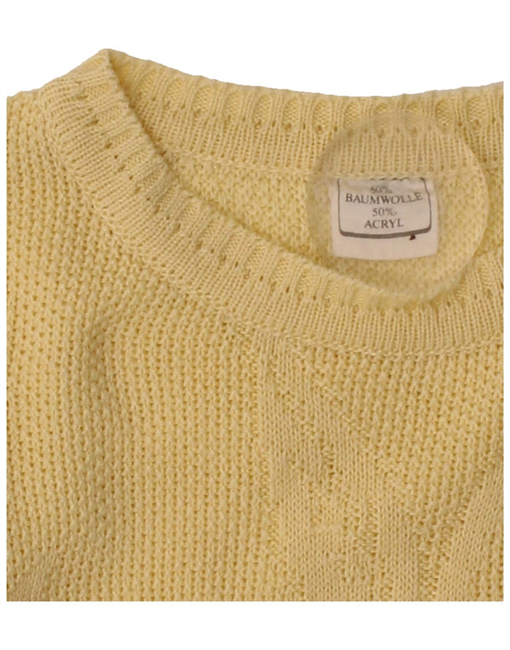 VINTAGE Womens Batwing Crew Neck Jumper Sweater UK 14 Medium Yellow Vintage Vintage and Second-Hand Vintage from Messina Hembry 