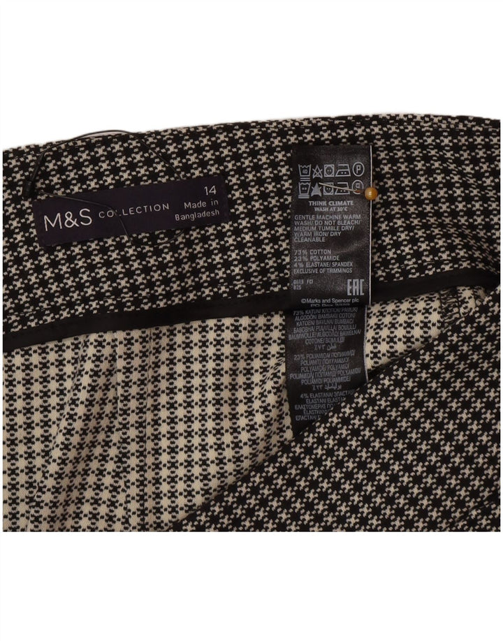 Marks & Spencer Dame-mininederdel UK 14 Medium W30 Black Houndstooth
