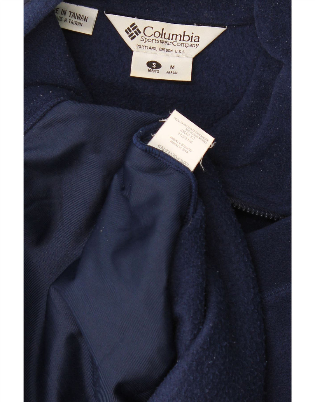 Columbia Herre Loose Fit Fleecejakke UK 36 Small Navy Blue Polyester