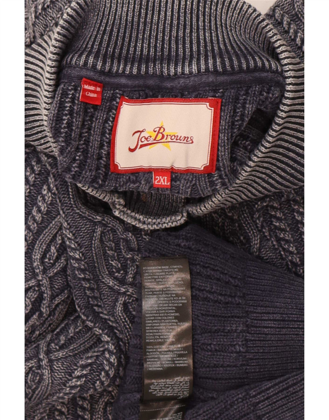 Joe Browns Herre Button Neck Jumper Sweater 2XL Grå Bomuld