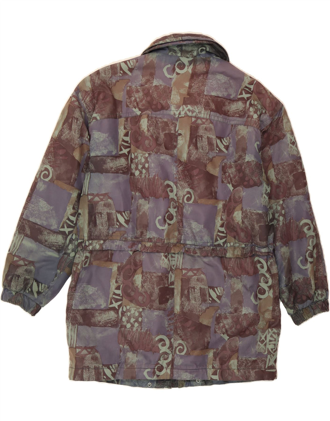 SCHERER Womens Abstract Pattern Windbreaker Coat UK 16 Large Multicoloured Vintage Scherer and Second-Hand Scherer from Messina Hembry 