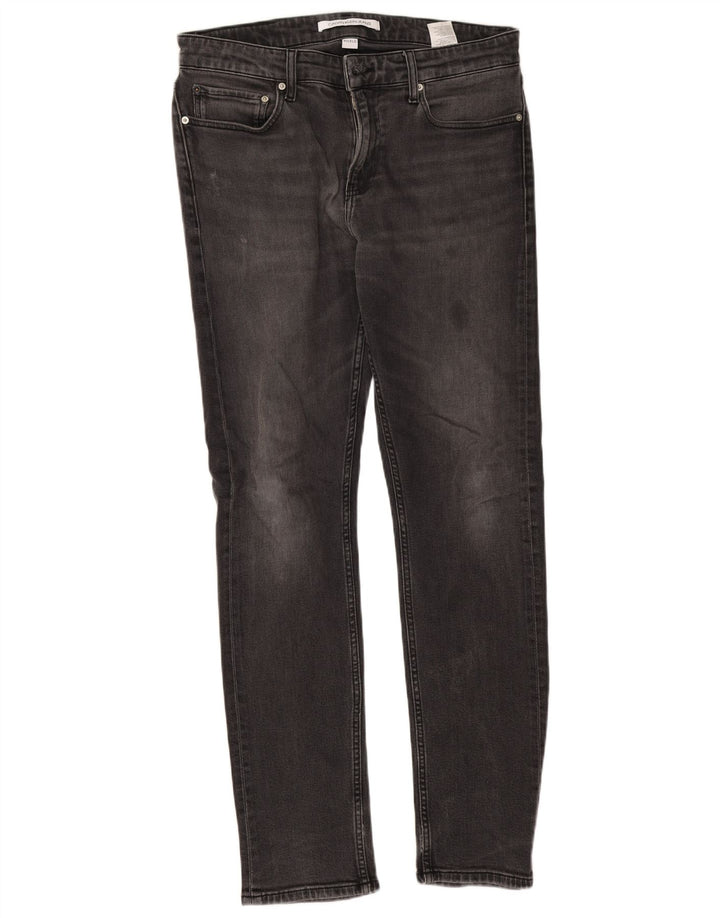 Calvin Klein Herre Slim Jeans W32 L32 Grå Bomuld