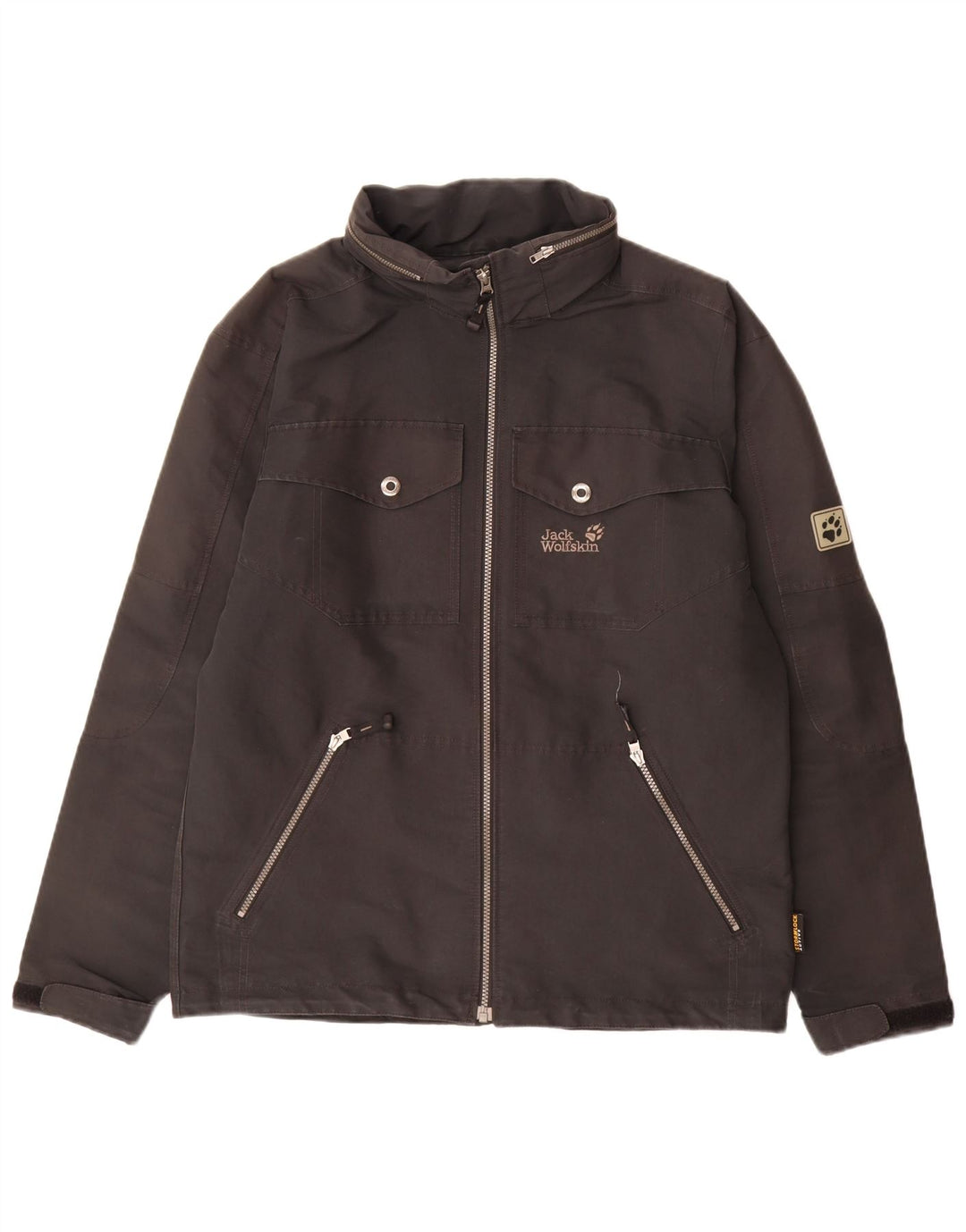 Jack Wolfskin Regnjakke med hætte til mænd UK 36/38 Medium Black Polyester