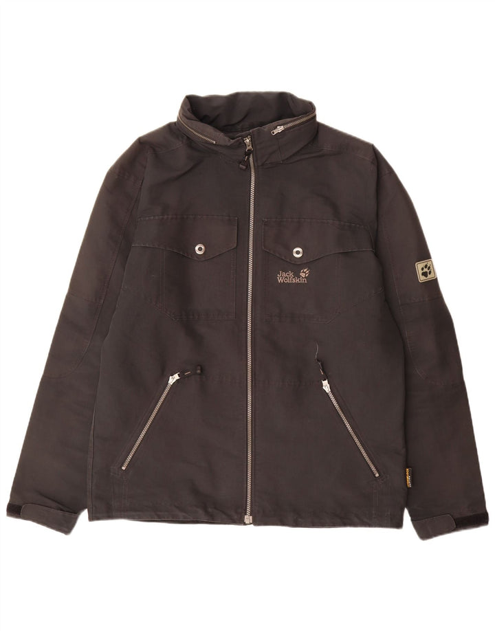 Jack Wolfskin Regnjakke med hætte til mænd UK 36/38 Medium Black Polyester
