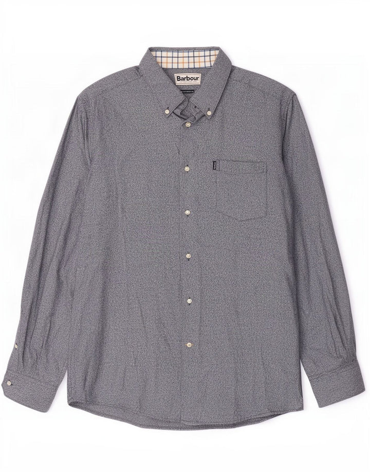 Barbour Herre Skræddersyet Fit skjorte Medium Blue Flecked Bomuld