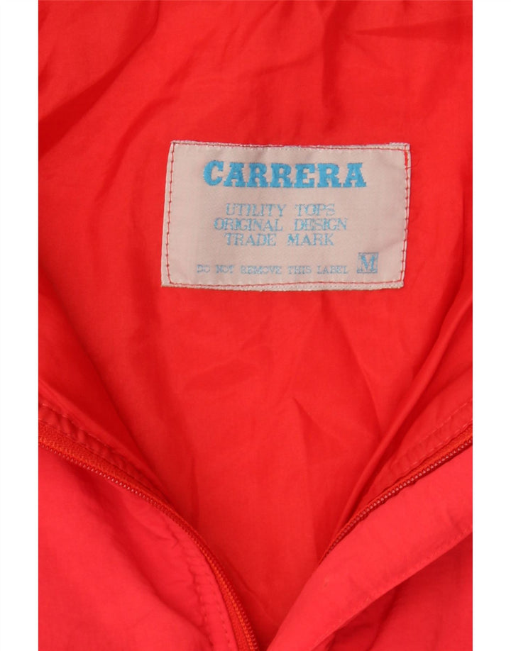 CARRERA Mens Hooded Windbreaker Coat UK 38 Medium Red Polyester Vintage Carrera and Second-Hand Carrera from Messina Hembry 
