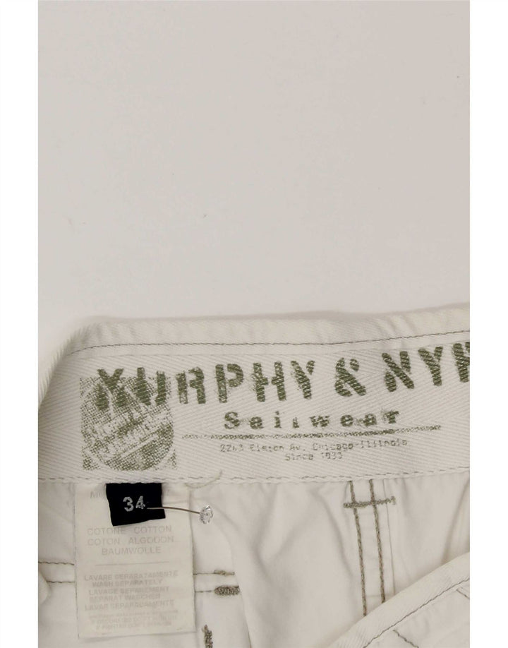Murphy & Nye Herre Chino Shorts Large W34 White Bomuld