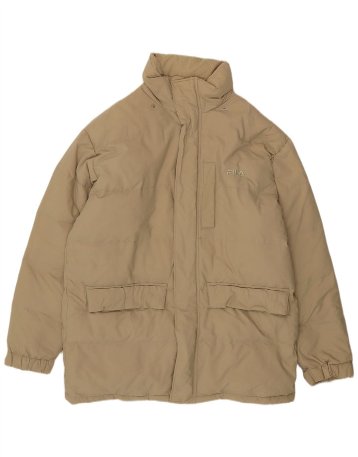 Fila Herre Polstret Frakke UK 40 Stor Beige Nylon