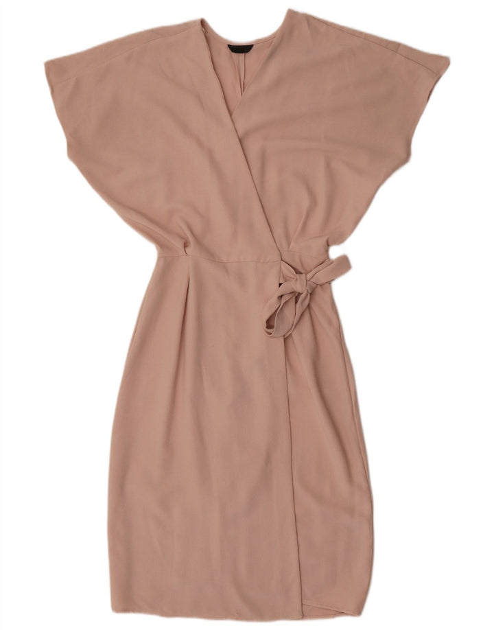 Topshop Kvinder Batwing Wrap Dress UK 6 XS Beige Polyester