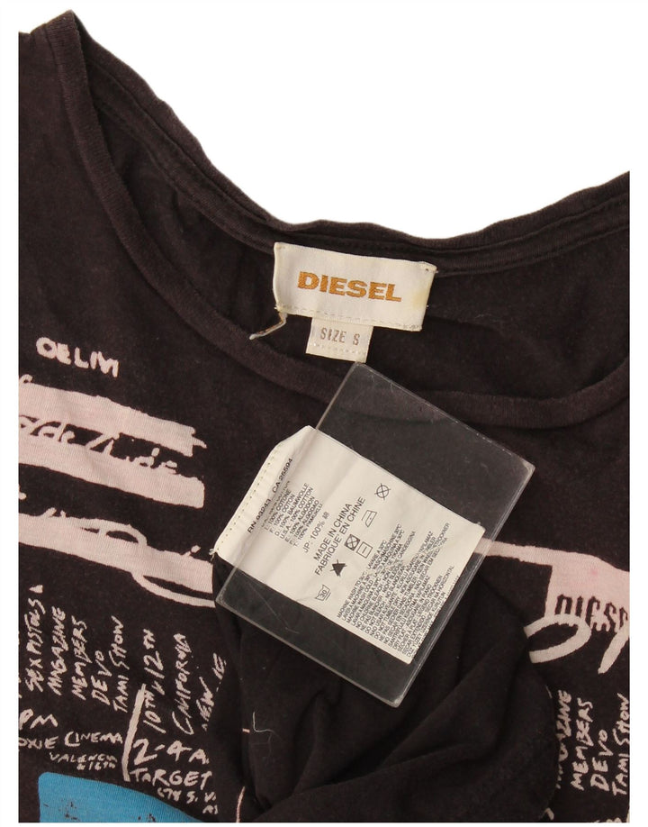 Diesel Herre grafisk T-shirt Top Lille sort bomuld