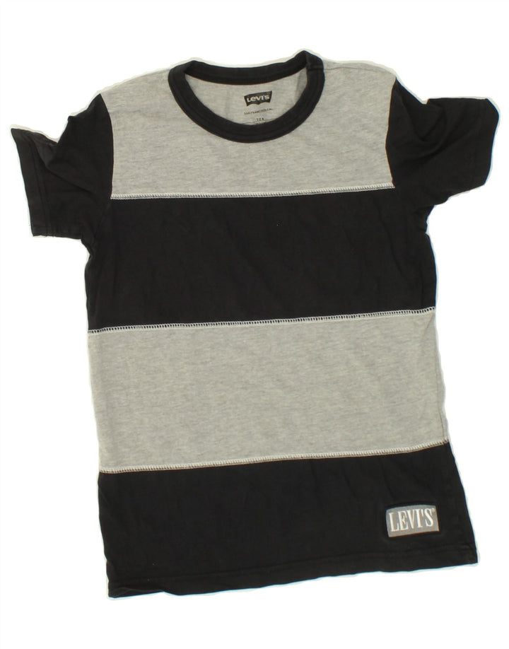 LEVI'S Boys T-Shirt Top 11-12 Years Black Colourblock Vintage Levi's and Second-Hand Levi's from Messina Hembry 