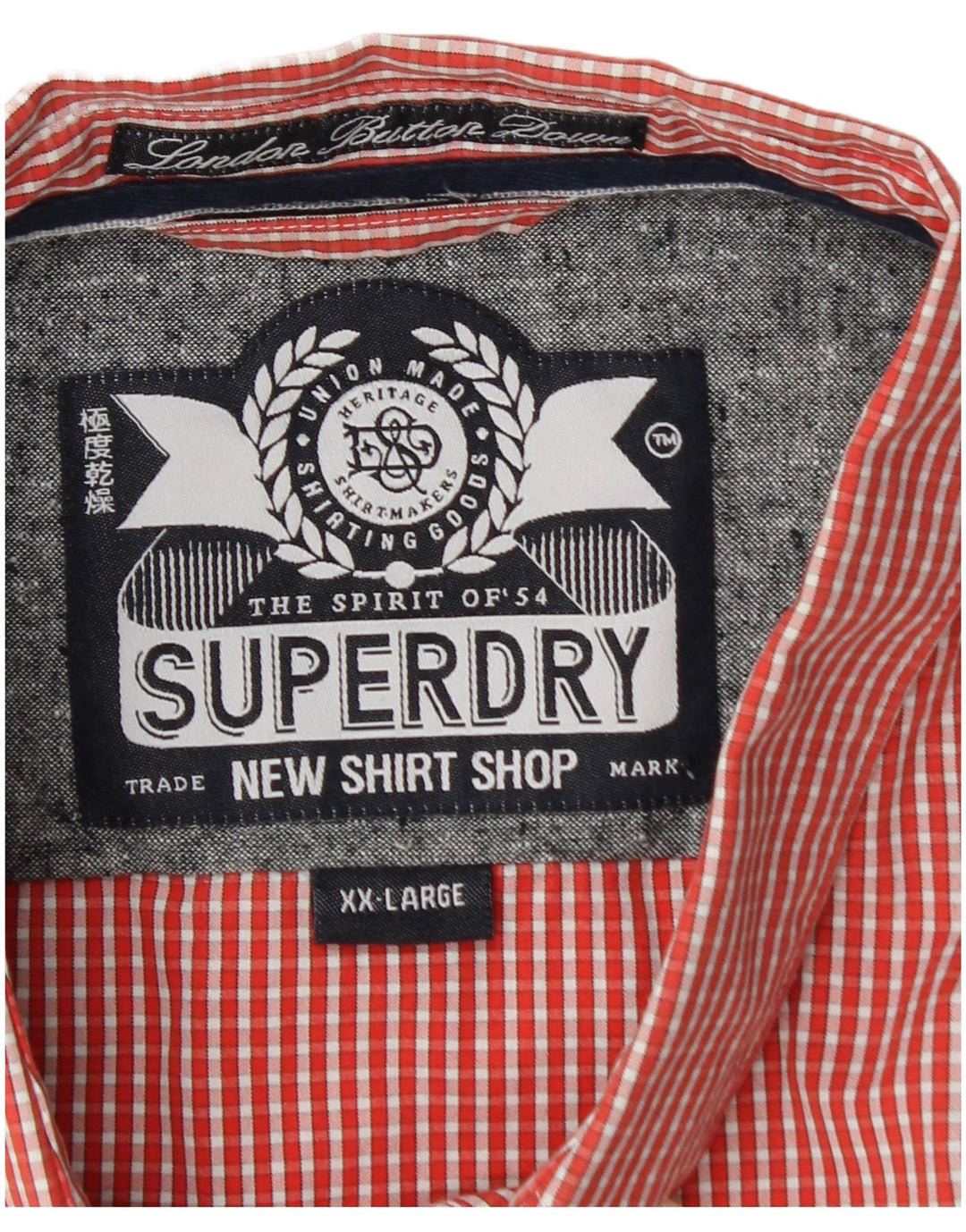 Superdry Kortærmet Herreskjorte 2XL Rød Gingham Bomuld