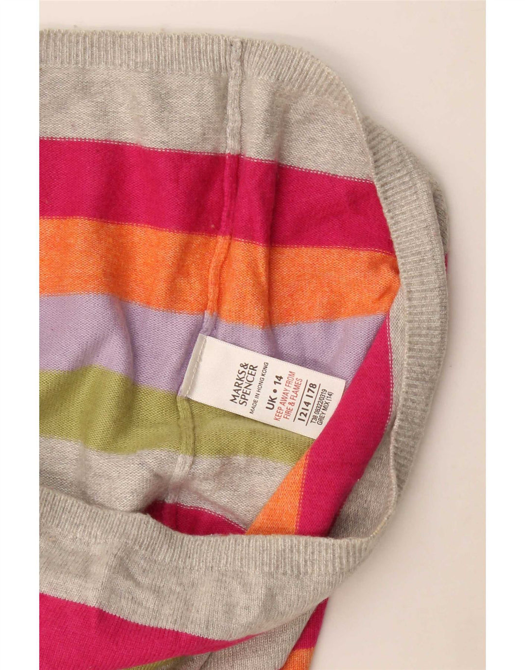 Marks & Spencer Dame V-hals sweater UK 14 Stor Flerfarvet