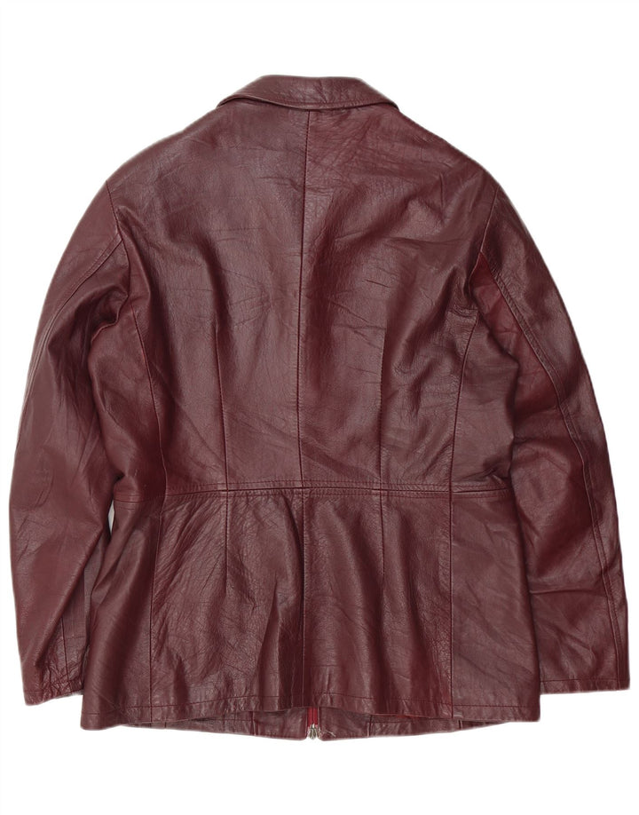 Vintage læderjakke til kvinder UK 18 XL Burgundy læder