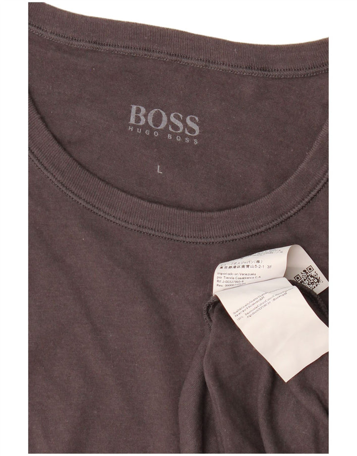 HUGO BOSS Herre T-Shirt Top Stor Grå Bomuld