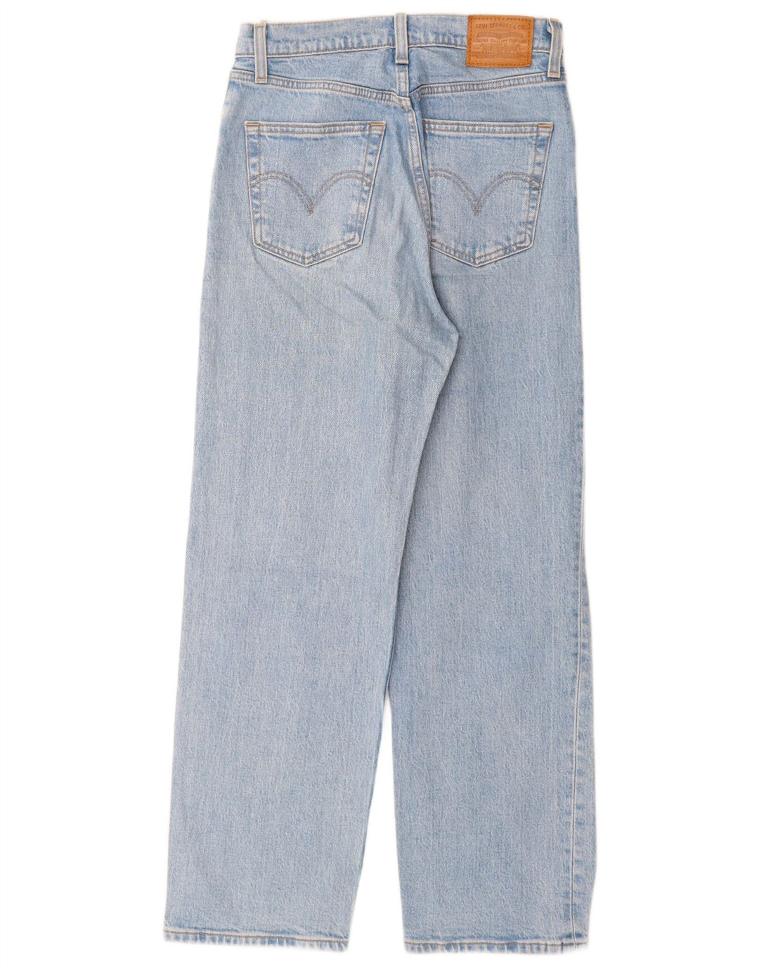 Levi's Dame Ribcage Distressed Straight Jeans W26 L27 Blå Bomuld