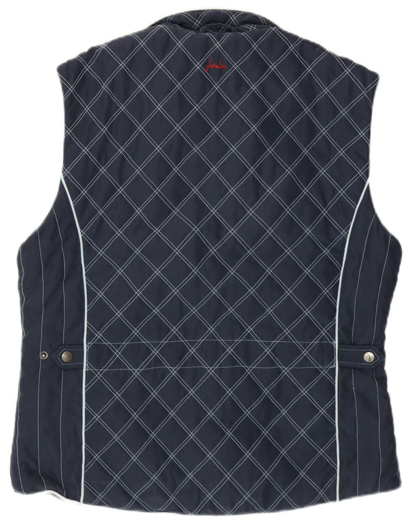 Joules Dame Quilted Gilet UK 16 Large Navy Blue Polyester