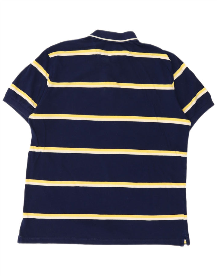 Chaps Herre poloshirt Stor marineblå stribet bomuld