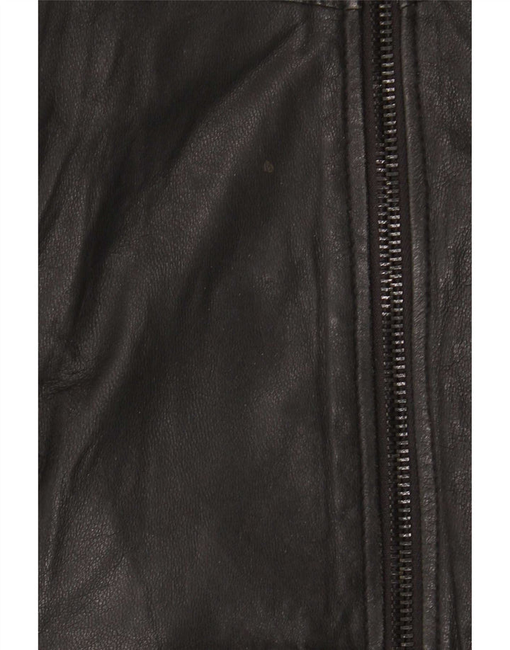 Replay Herre Bomber Læderjakke UK 38 Medium Sort Læder
