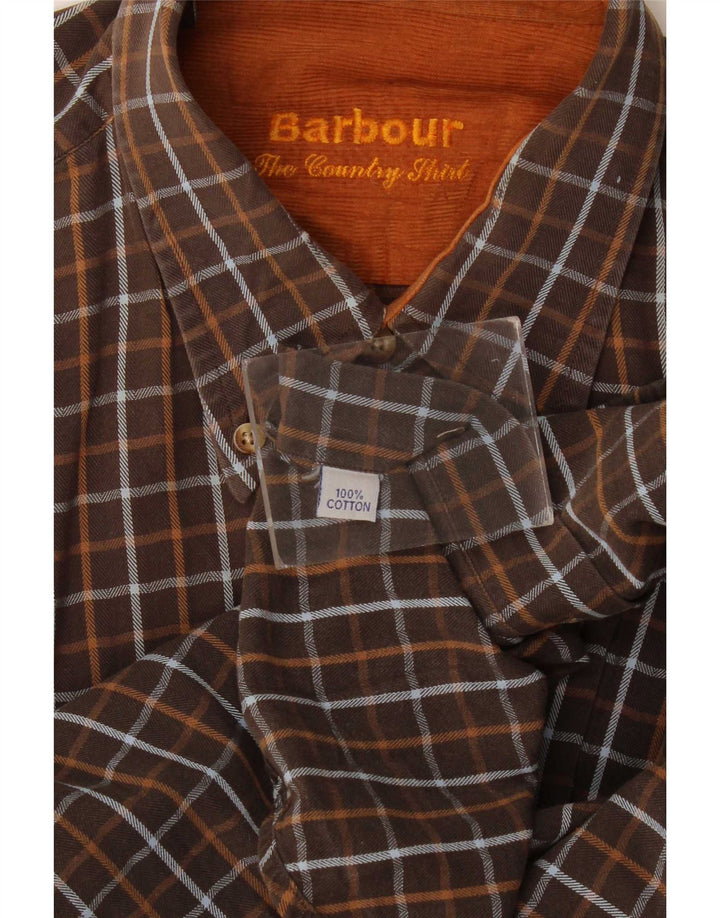 Barbour Herre Flanelskjorte Stor brun ternet bomuld