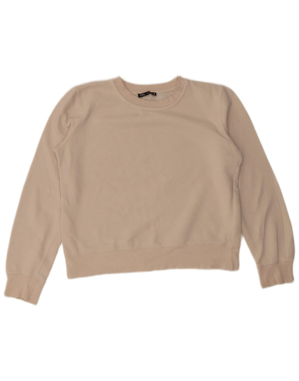 Zara Womens Crop Oversized Sweatshirt Jumper UK 10 Small White