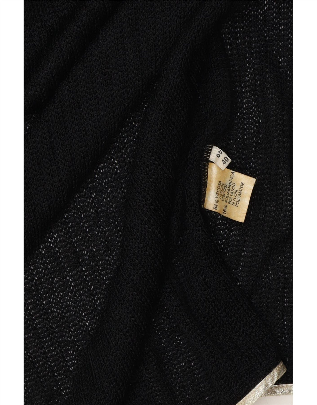 Vintage Dame Open Cardigan Sweater EU 40 Medium Sort Viscose
