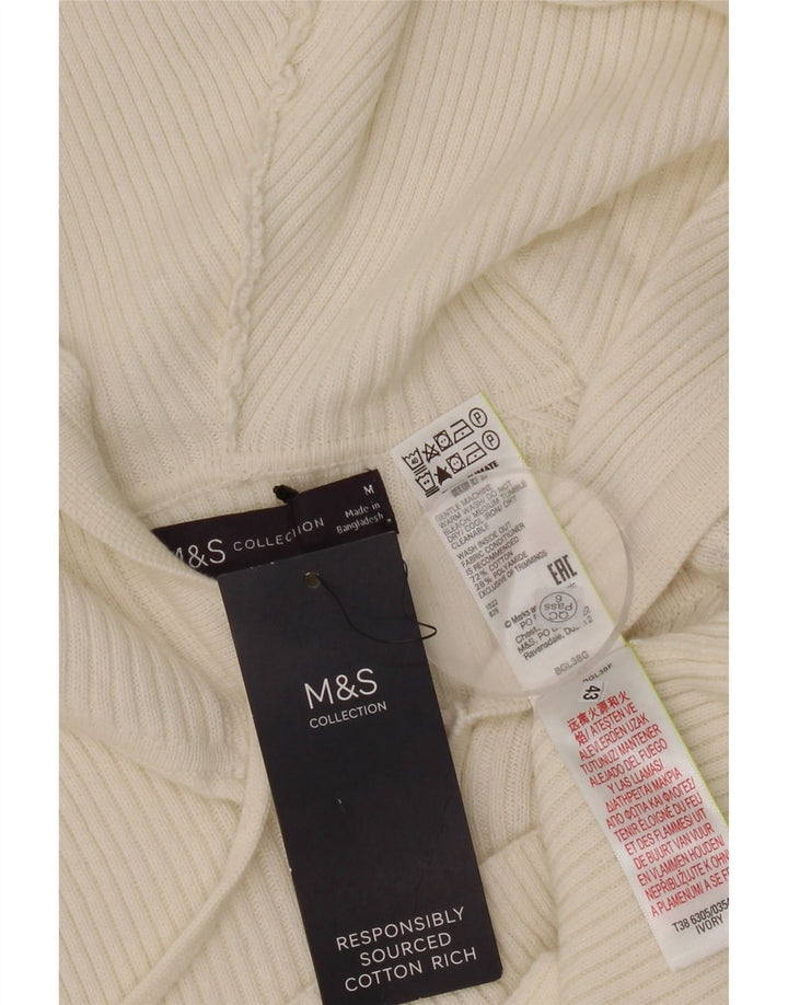 Marks & Spencer Dame hætte cardigan sweater UK 12 Medium Off White