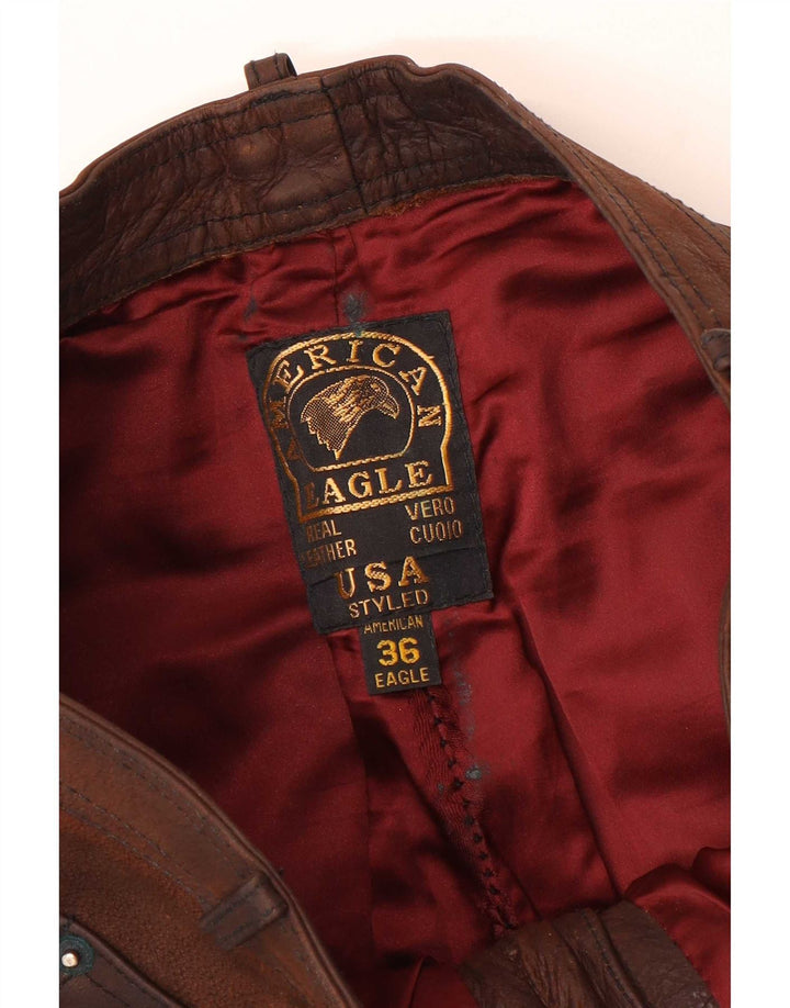 American Eagle Herre lige læderbukser W36 L32 Brun