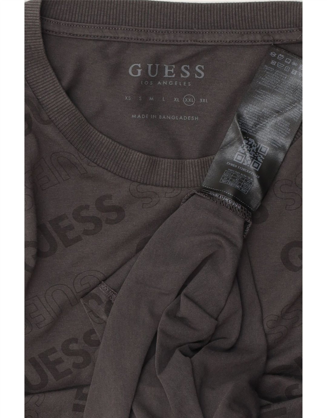 Guess Herre Grafisk T-Shirt Top 2XL Grå Bomuld